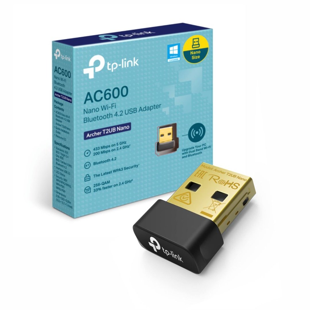PLACA DE RED USB WI-FI BLUETOOTH 4.2 (ARCHER T2UB NANO AC600 DUAL BAND)  - TP-LINK - (6686)